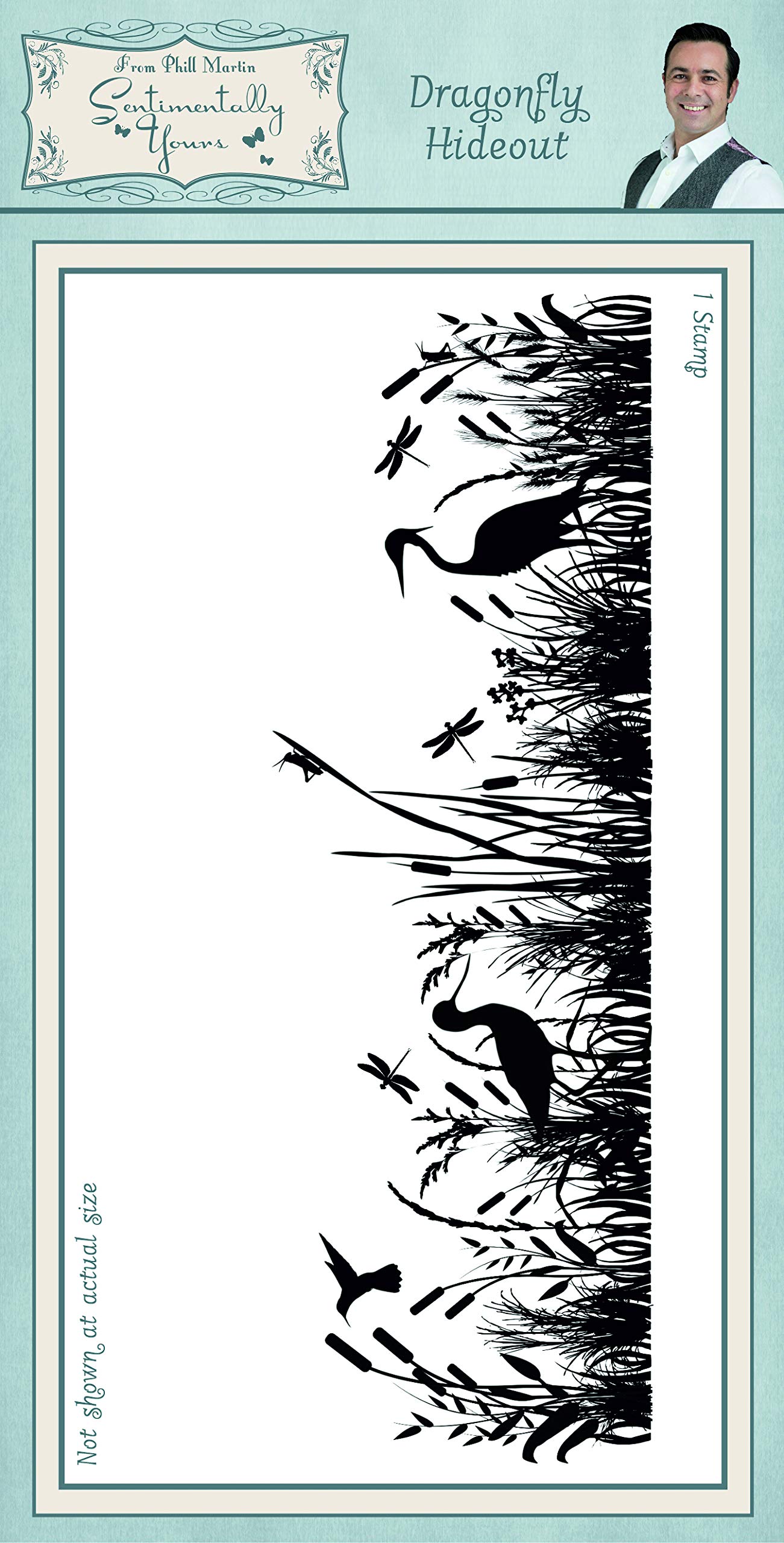 Sentimentally Yours Dragonfly Hideout Pre Cut Rubber Stamp, Grey, DL