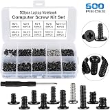 FandWay 500Pcs M2 M2.5 M3 Laptop Computer Screws Kit Phillips Flat Head Carbon view 2