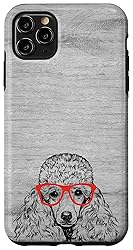 iPhone 11 Pro Max Poodle in Red Glasses Nerd Dog Case