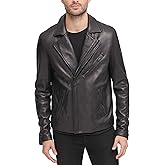 DKNY Men's Genuine Leather Motorcycle Jacket