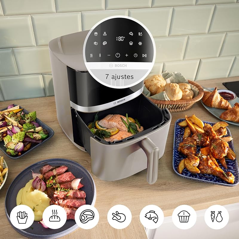 , Freidora de aire Serie 4, 6.1L, Doble calor, Crema, MAF462C0