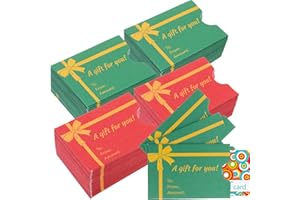 Ireer 400 Pcs Christmas Gift Card Sleeves Bulk with Bow Design Gift Card Sleeves Christmas Gift Card Envelopes Paper Gift Card Holders for Credit Card Protector Festival Holiday(Red, Green)