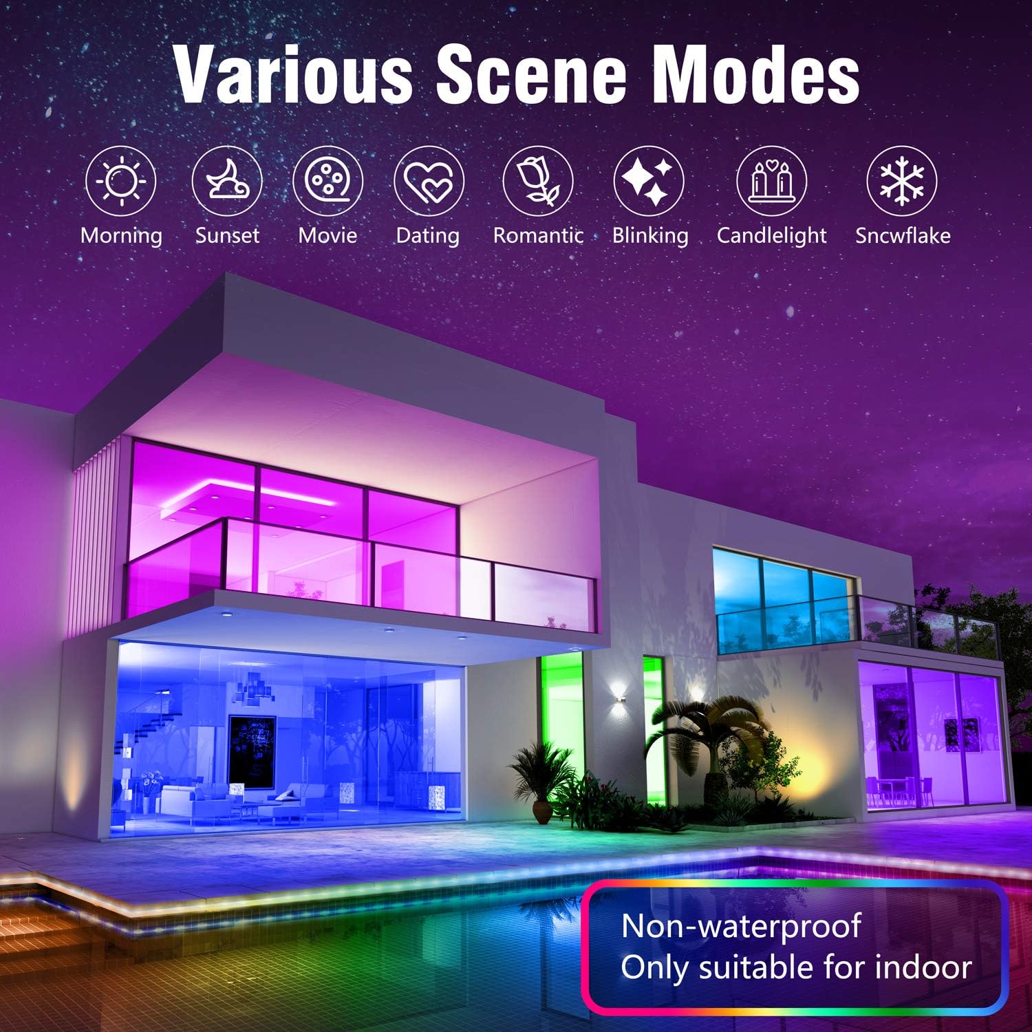 MUMUXI LED Strip Lights, 32.8ft Color Changing Led Light Strip 5050 RGB 300 LEDs Flexible LED Tape Light Kit with 44 Keys Remote Control and 12V Power Supply for Room, Bedroom, Bar, Home, Kitchen: Home Improvement