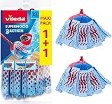 Vileda SuperMocio 3Action XL Mop Refill Pack of 2 - Machine Washable view 1