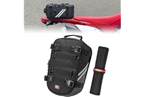 KEMIMOTO Motorcycle Tail Bag with Tool Roll Bag Quick Release 6L Universal Dirt Bike Enduro Rear Fender Bag Storage Fit for D