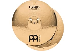 MEINL CYMBALS Meinl 14" Medium Hihat (Hi Hat) Cymbal Pair - Classics Custom Brilliant - Made in Germany, 2-YEAR WARRANTY (CC14MH-B)