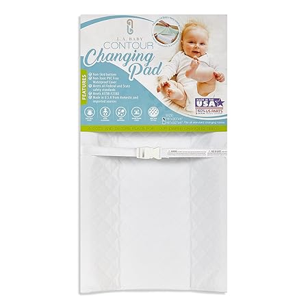 LA Baby Waterproof Contour Changing Pad, 30 - Made in USA. Easy to Clean w/Non-Skid Bottom, Safety...