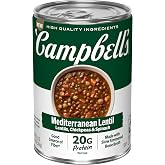Campbell's Protein Mediterranean Lentil Soup, 16.3 Oz Can