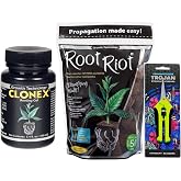 Clonex Rooting Gel 100 mL with Root Riot Starter Cubes, Approx. 50 Count, and Common Culture Straight Scissors