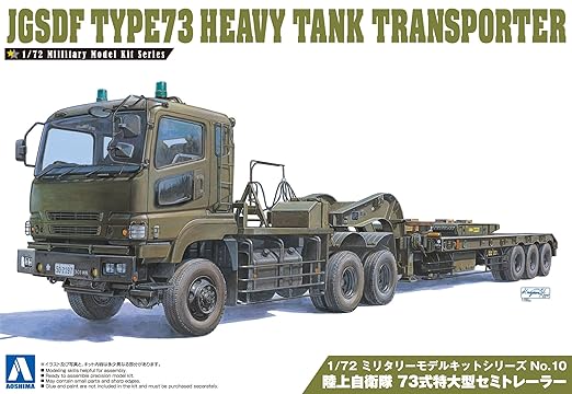 Aoshima Models Jgsdf Type 73 Heavy Tank Transporter Model Kit (1/72 Scale)