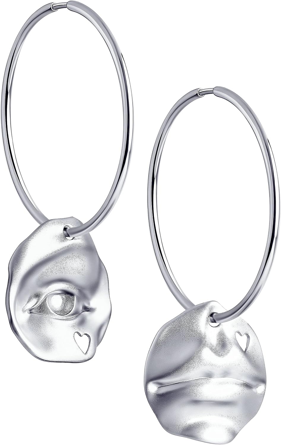 Orecchini A Cerchio Five-D Con Cristalli - Argento 925 Con Cofanetto Regalo