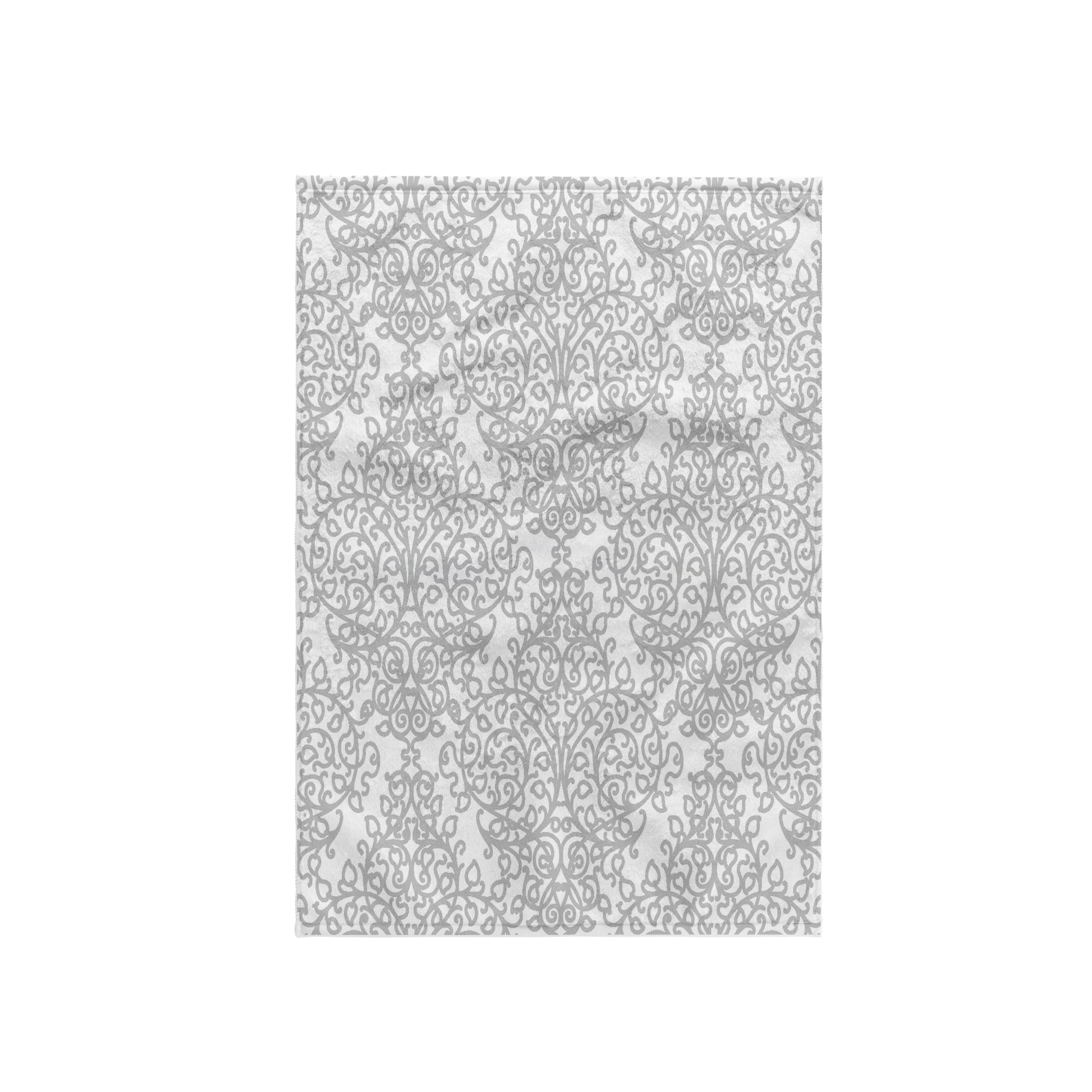 3dRose "Grey And White Damask - Gray Elegant Swirls - Silver Swirling Victorian Stylish Traditional Pattern Towel, Multi-Colour, 15 x 22-Inch