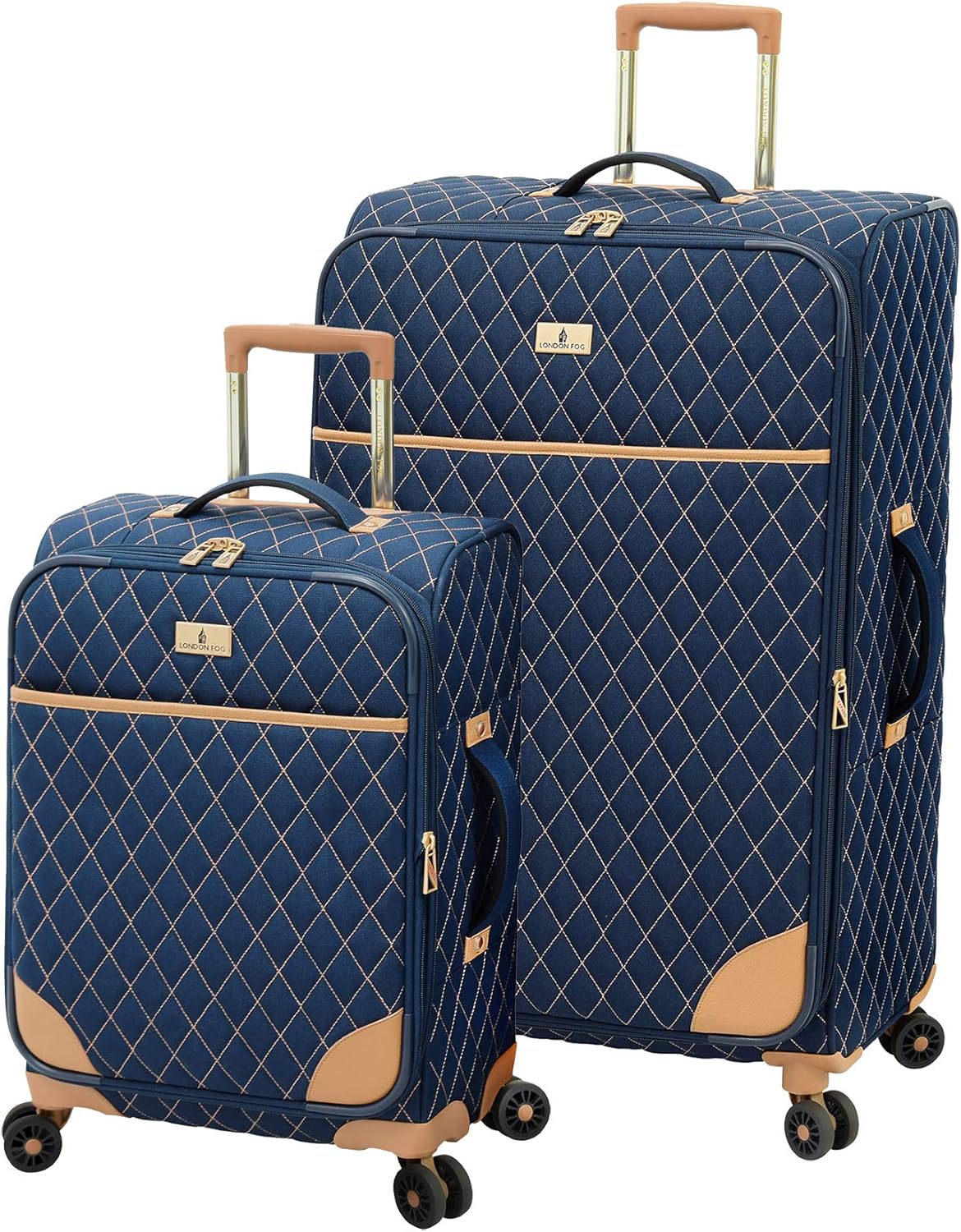 LONDON FOG Queensbury Softside Spinner Luggage, Navy, CarryOn 20Inch