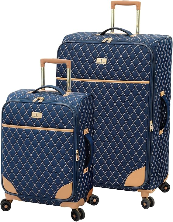 LONDON FOG Queensbury Softside Spinner Luggage, Navy, CarryOn 20Inch Amazon.ae