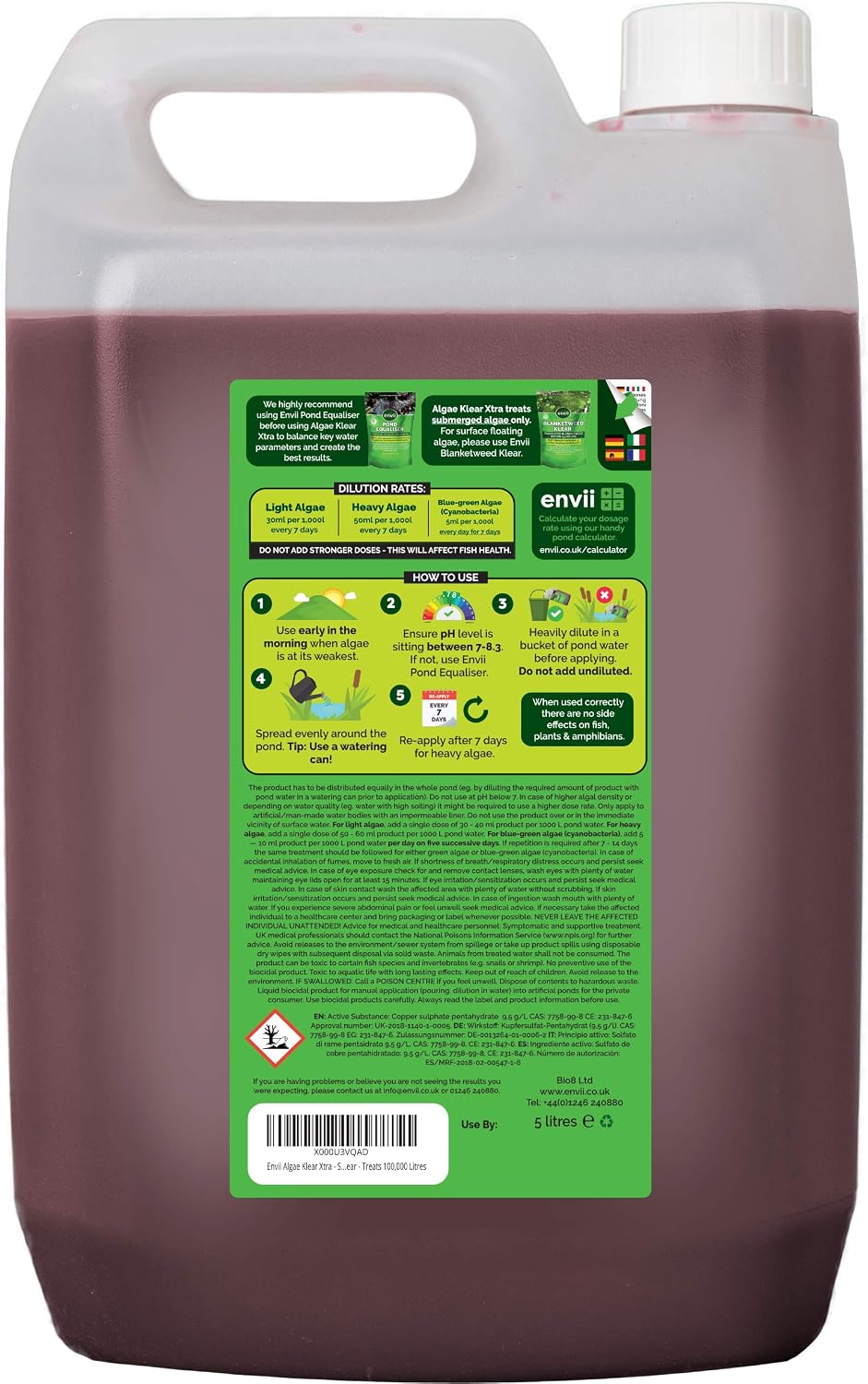 Envii Algae Klear Xtra, Blanket Weed Treatment for Ponds Removes Blanket weed & String Algae, Safe for all Fish - Image 3