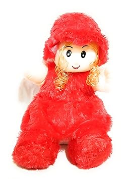 Toy Lancer Cute Looking Smiling Doll Soft Toy for Girl (Red) (2 FEET)