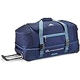 High Sierra Fairlead Portable 28 Inch Polyester Drop Bottom Wheeled Rolling Duffel Travel Bag with Recessed Telescoping Handle, Graphite Blue