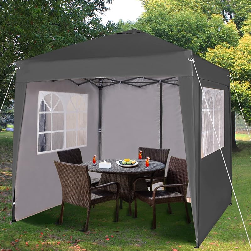 mcc direct 2m x 2m Pop-up Gazebo Waterproof Canopy Grey with Sides