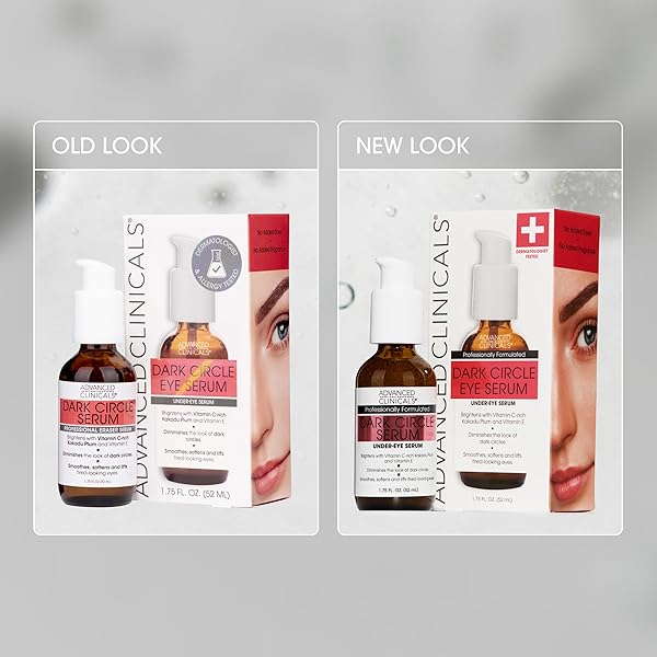 ADVANCED CLINICALS DARK CIRCLE UNDER EYE SERUM ANTI AGING BRIGHTENING FACIAL TREATMENT TARGETS LOOK OF PUFFY EYES, CROWS FEET, & SAGGING SKIN W/VITAMIN C, HYALURONIC ACID, & FERULIC ACID, 1.75 FL OZ