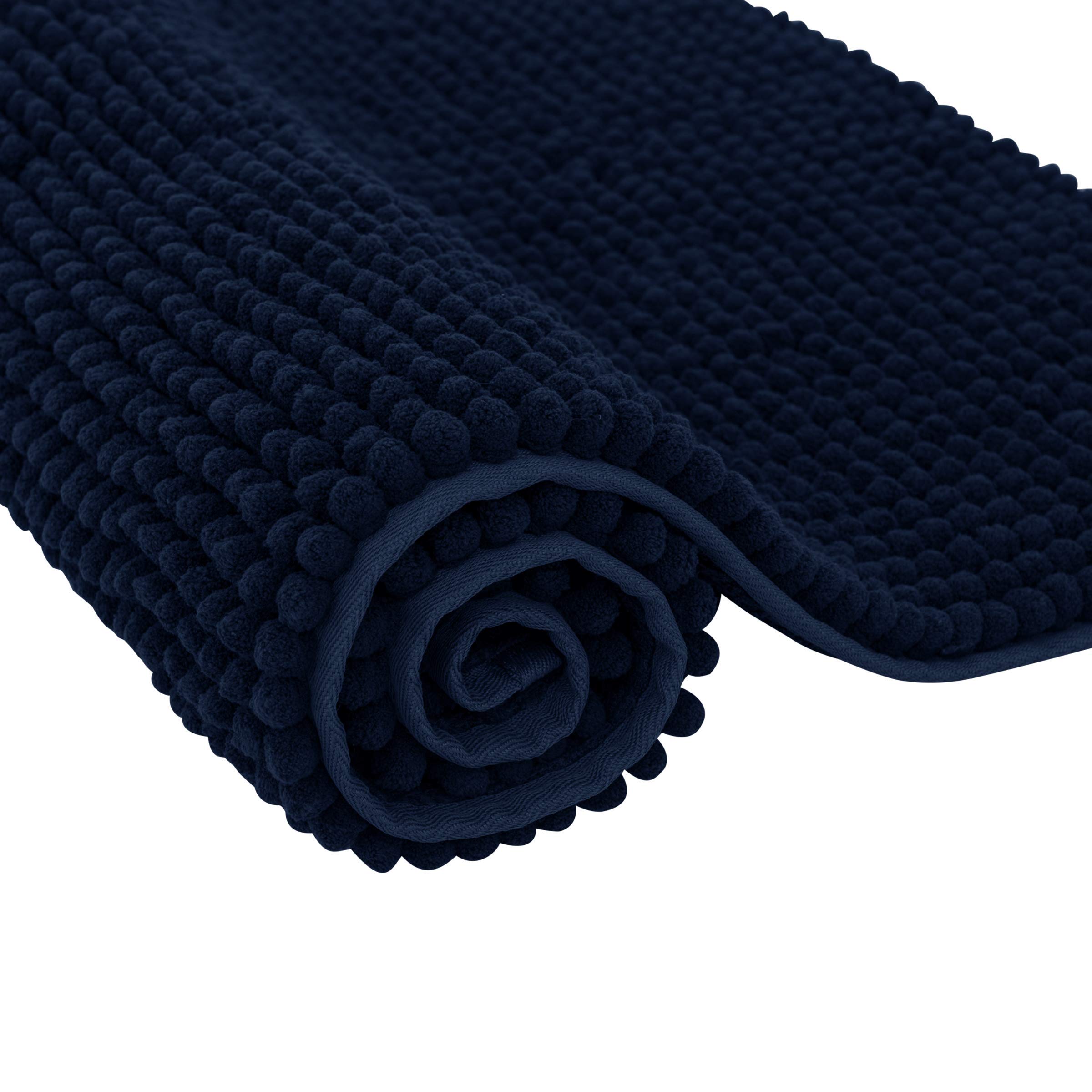 SU SUBRTEX Mat Soft Short Plush Bath Rugs for Bathroom,Chenille (Navy,50×80cm)