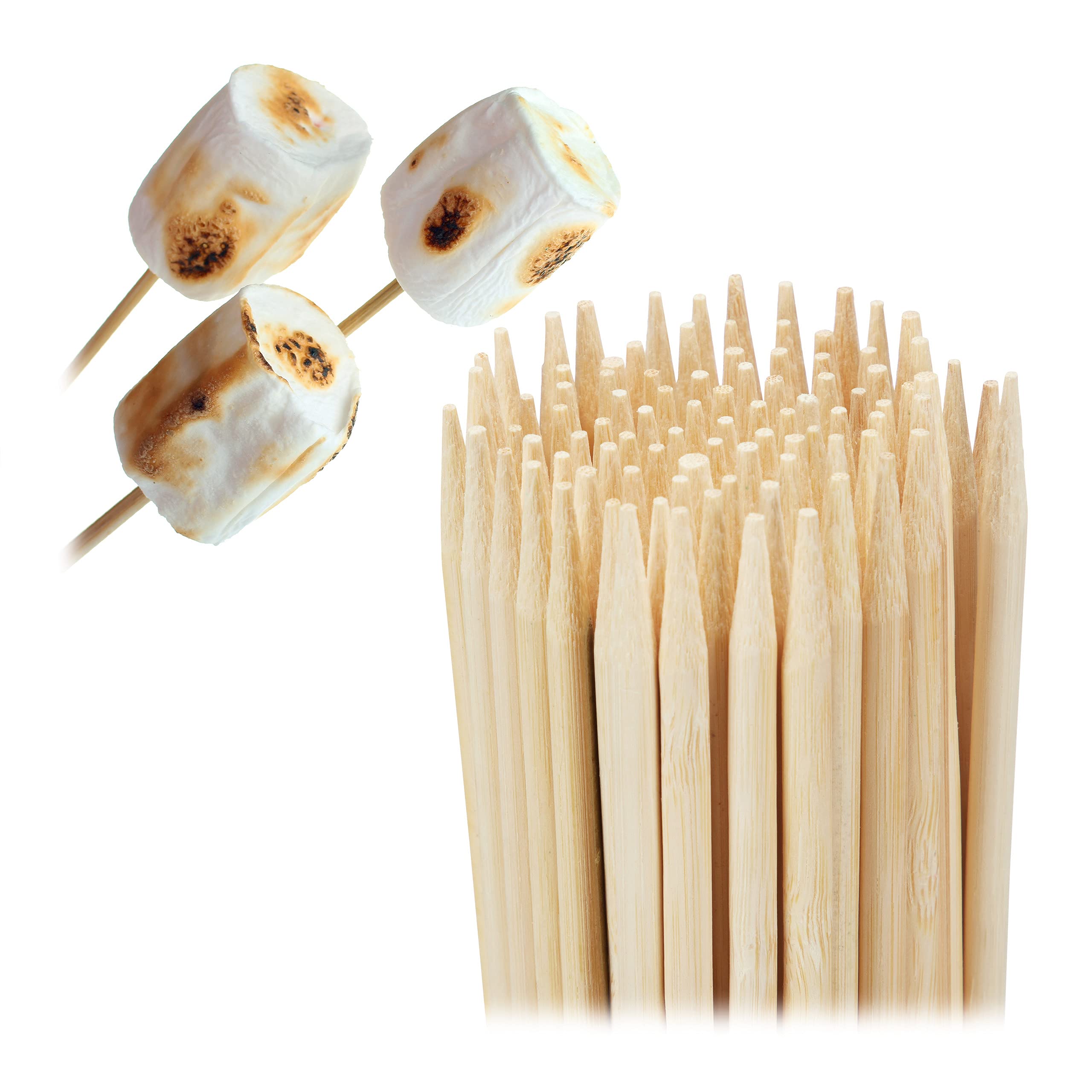 Relaxdays Bamboo Skewers, Set of 300, Barbecue Skewers, 40cm Long, Barbecue Sticks, Grill Skewers, 4 mm, Natural