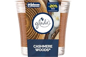 Glade Scented Candle, Cashmere Woods, 1-Wick Candle, Air Freshener Infused with Essential Oils for Home Fragrance, 1 Count (P