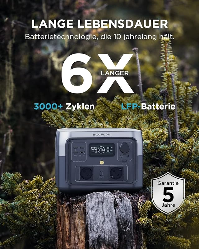 EcoFlow RIVER 2 Max tragbare Powerstation, 512Wh Solargenerator mit LiFeP04