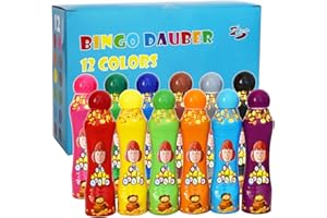 Yuanhe Bingo Daubers Dot Markers - 3 oz Paint Dotter Bingo Dabbers/Dobbers, Set of 12