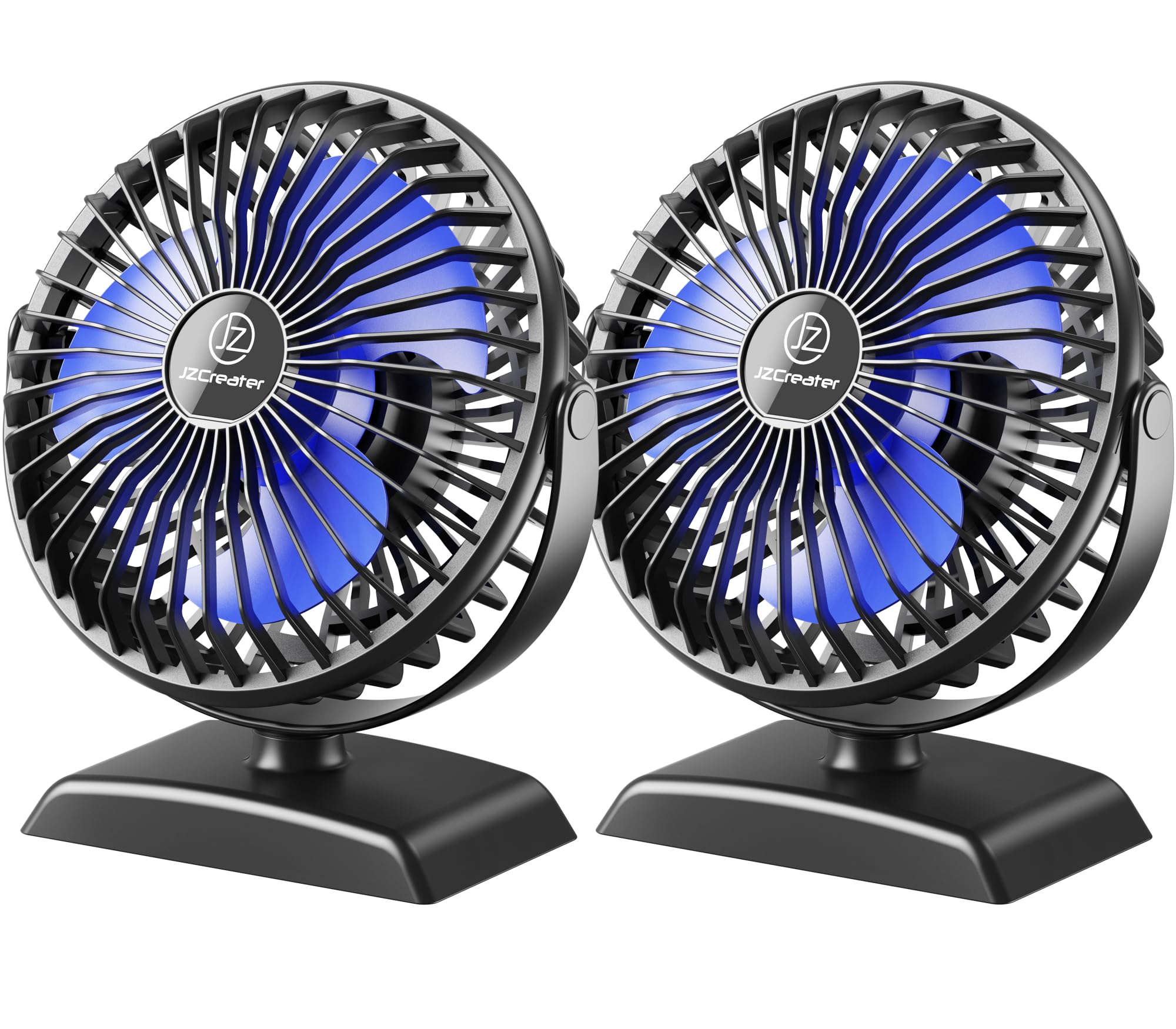Photo 1 of JZCreater 2Pack Mini Desk Fan?3 Speed Ultra-Quiet Operation?Portable USB Cooling Fan for Office Desk, Bedroom Use, Personal Fan with Adjustable Tilt for Summer Indoor/Outdoor,USB-Powered, Black