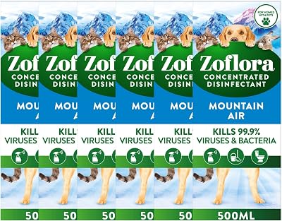 Zoflora Fresh Home Mountain Air Disinfectant 6 x 500ml Pet Safe Cleaner