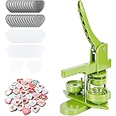 MK.Bear Heart Button Maker Machine DIY Gift, Installation-Free Button Maker Press Machine, Pin Button Making Machine with Free 100 Sets Heart Button Making Supplies(Green)