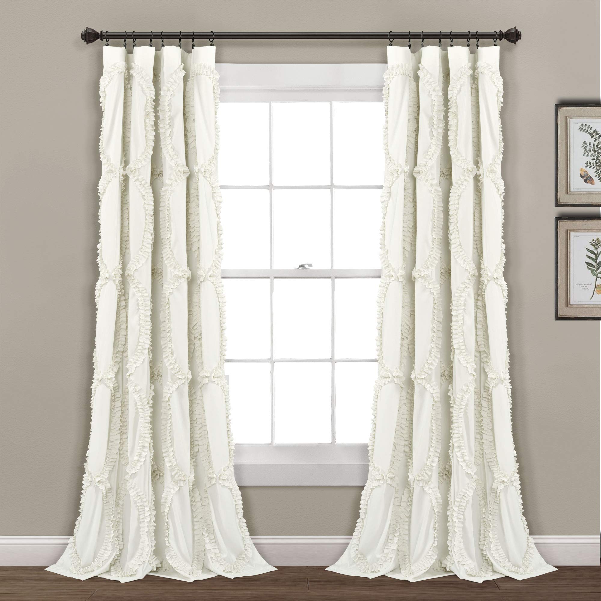 Lush Decor Avon Window Curtain Sydney Throw Blanket, 54" W x 84" L, Ivory — image 1