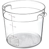 Carlisle FoodService Products Storplus Round Food Storage Container with Stackable Design for Catering, Buffets, Restaurants, Polycarbonate (Pc), 6 Quart, Clear