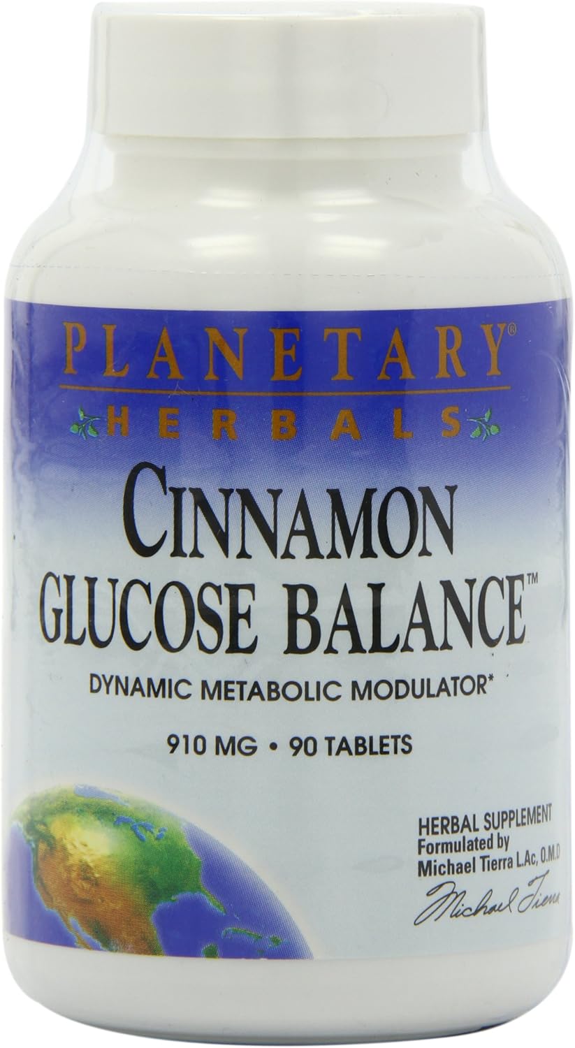 Planetary Herbals Cinnamon Glucose Balance 910mg, Dynamic Metabolic Modulator,90 Tablets: Health & Personal Care