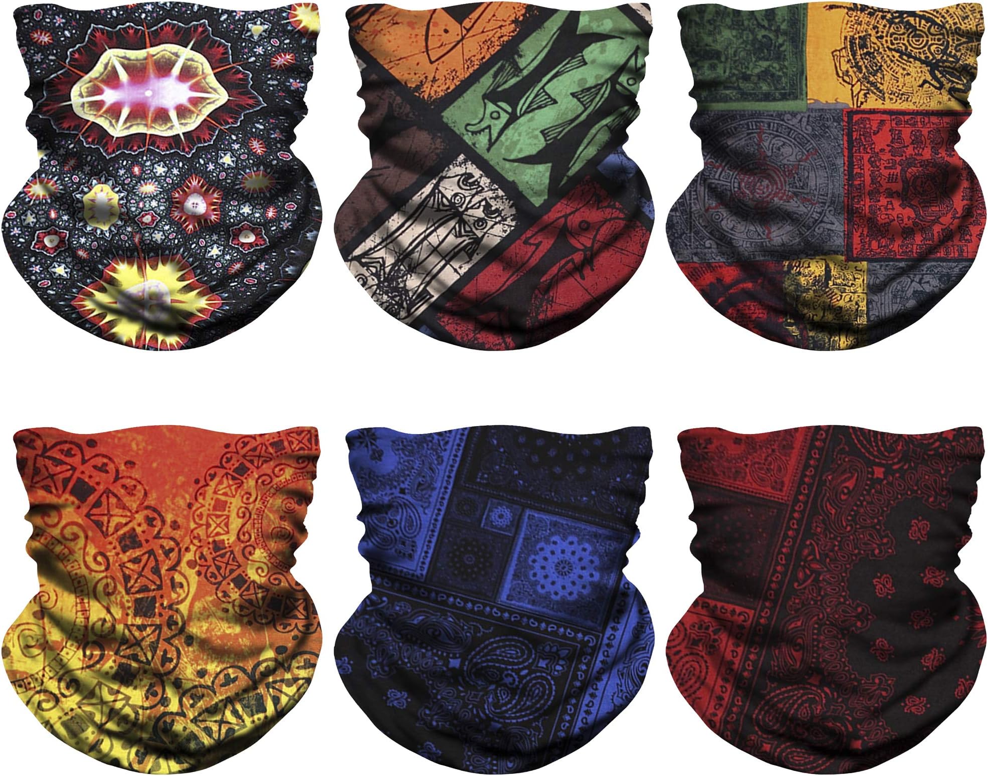 Face Mask Bandana for Sun Dust Wind Seamless Headband for Men Women Neck Gaiter Rave Face Mask for Festival Party Riding Motorcycle Riding Biker Cycling Fishing Tube Mask 4/6 / 9 Pack
