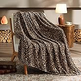 BEDELITE Fleece Blanke for Couch & Bed, Luxury Plush Cozy Fuzzy Blanket, 50"x 60", Brown Leopard