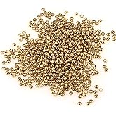 Stainless Steel Beads [4mm/200PCS] Gold Plated Round Metal Spacer Beads Bulk for Jewelry Making