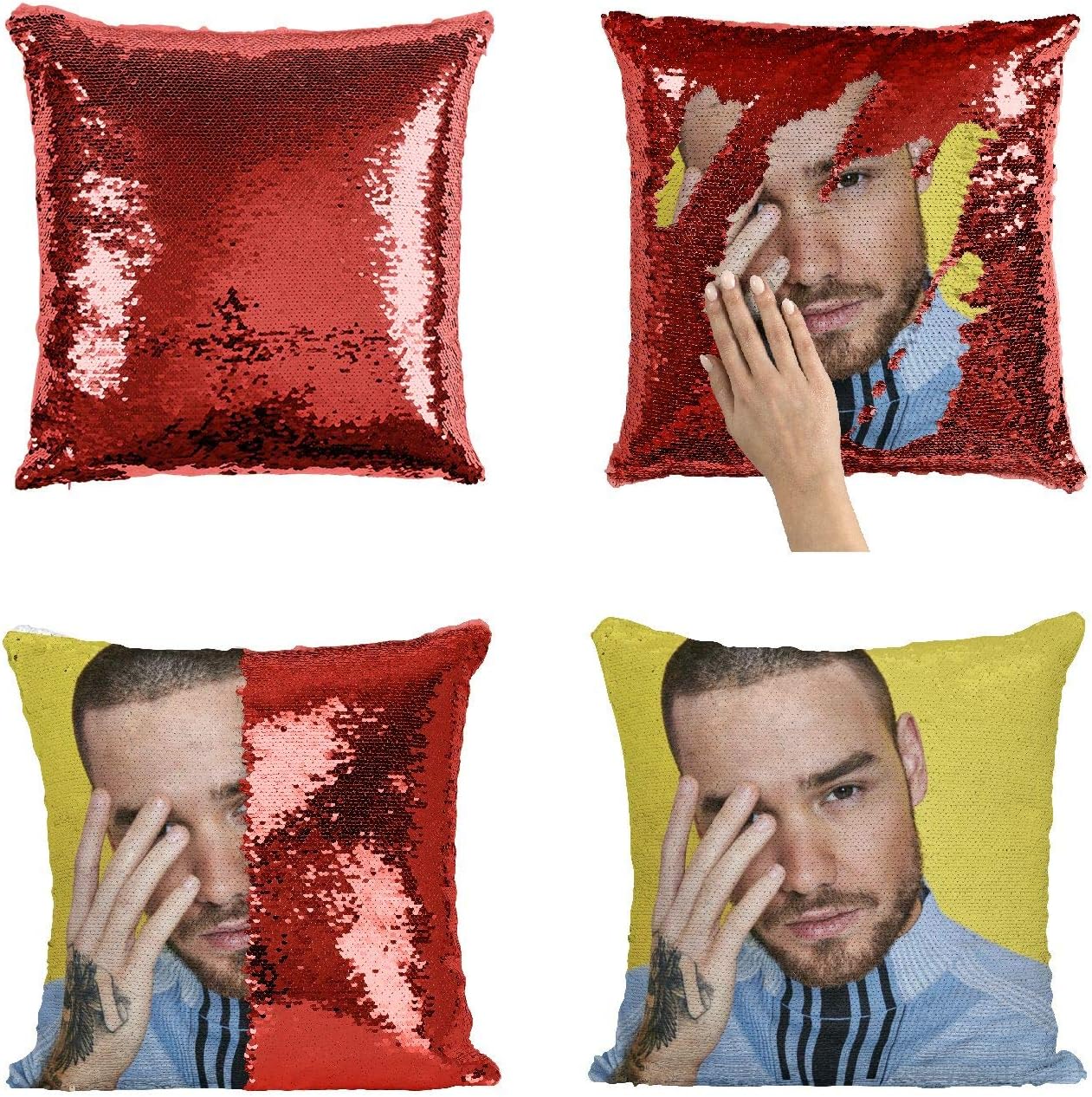 Liam Singer Payne OD6 Sequins 16x16 Pillow Cover with 18x18 inch Insert Girly Stuff Boys Xmas Present (Cover + Insert)
