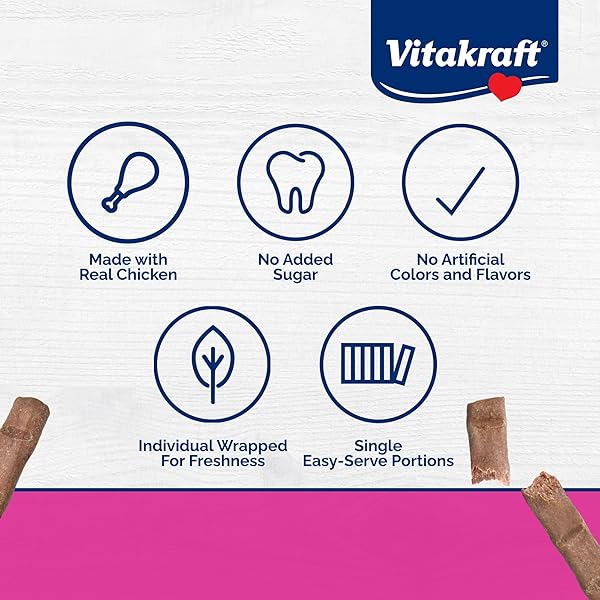VITAKRAFT PURRSTICKS MEATY CAT STICKS – CHICKEN – SEGMENTED AND BREAKABLE MEATSTICK – DELICIOUSLY TENDER