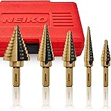 Neiko 10197A Step Drill Bit Set with 1/4-Inch and 3/8-Inch Shanks, SAE, 5-Piece