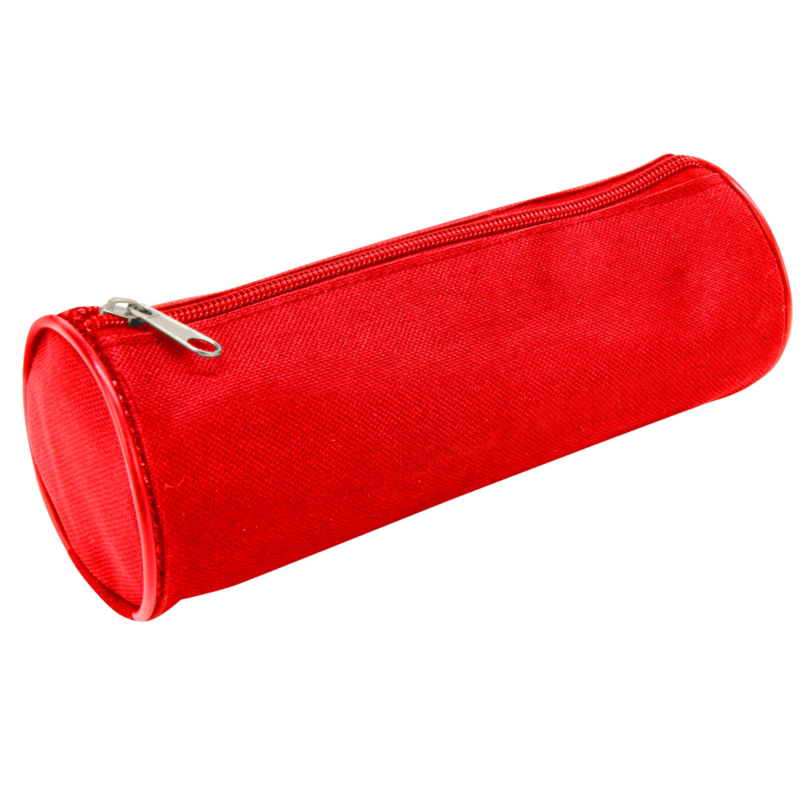 Waytex 931281 Round Pencil Case 21 cm Diameter 7.5 cm Textile Plain Red