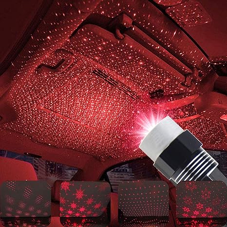 Amazon Com Usb Night Lights Star Projector For Car Star Romantic Auto Roof Interior Lights For Car Bedroom Camping Party Valentine S Day Home Improvement