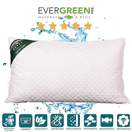EvergreenWeb - Almohadas cama 40 x 70 (15 cm, almohadas lavables ...