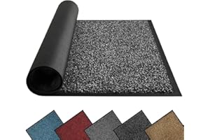 Mibao Front Door Mat, Dirt Trapper Welcome Mat for Outdoor Indoor, Non-Slip Waterproof Doormat, Durable Machine Washable Low 