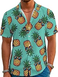 Hawaiian Shirt for Men Summer Beach Casual Short