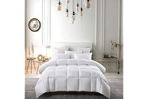 Serta Feather Down Comforter King Size - Extra Warmth 300 Thread Count Fabric White Down Duvet Insert 500 Fill Power Duvet Comforter 100% Cotton Down Proof Cover