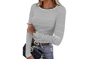 WIHOLL Long Sleeve Shirt Women Light Fleece Thermal Crewneck Womens Tops Slim Fitted Undershirts Casual Basic T Shirts