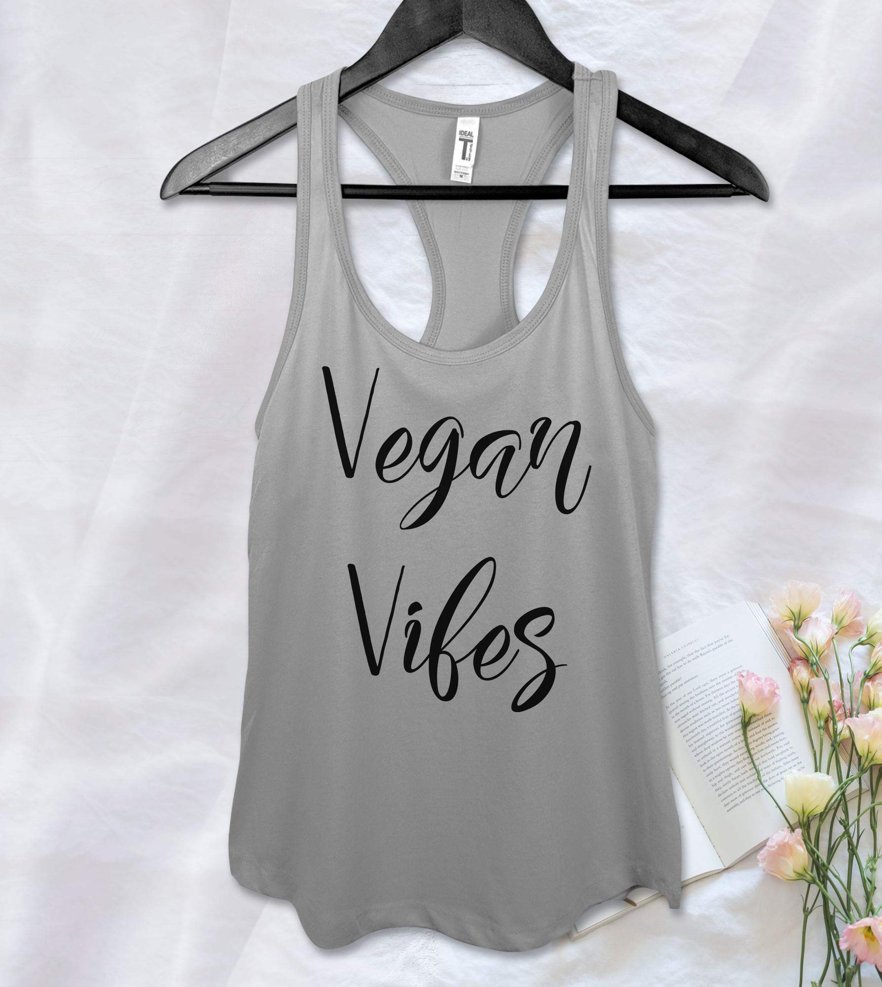 Vegan Vibes Cute Birthday Racerback Workout Yoga Ness Tank T Shirt