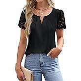 Blooming Jelly Womens Business Casual Tops Dressy Summer Blouses Cute Short Sleeve Shirts Trendy Work Outfits