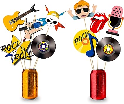 Amazon Com Mallmall6 1950 S Rock And Roll Centerpiece Sticks Rock
